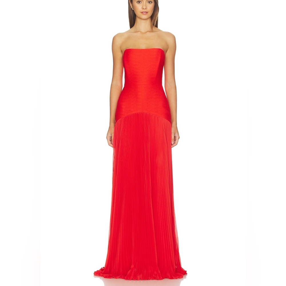 Alexis Strapless Red Maxi Dress